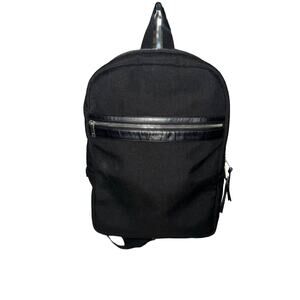 Saint Laurent City Backpack – Black Canvas with Leather Trim | YSL Designer Bag